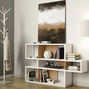 Bibliotecă cu detalii în decor de lemn de stejar TemaHome London Small, 156 x 100 cm
