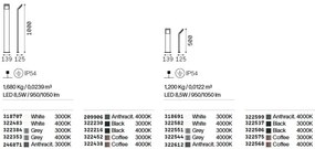 Stalp LED Exterior, Cafeniu, Protectie IP54, Style pt h100 3000k