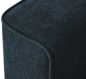 Coltar extensibil Fano 6 locuri albastru picioare negre  – L323 x l174 x h89 cm