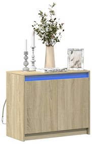 vidaXL Dulap cu LED, stejar sonoma, 72x34x61 cm, lemn prelucrat