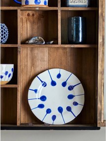 Farfurii albe/albastre 3 buc. pentru desert din gresie ø 22 cm Linora – Bloomingville