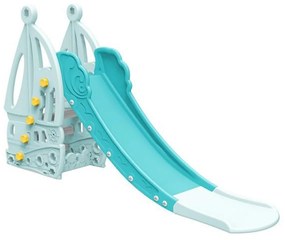 Tobogan Pentru Copii NOVOKIDS™ Nala Castle , Pentru Interior si Exterior, 185 centimetri panta alunecare, Maxim 40 Kg, Model Castel , Albastru