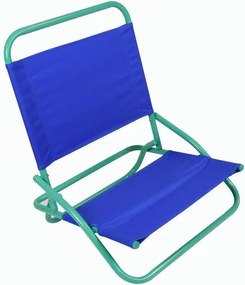 Scaun de plajă pliabil, PVC, albastru-verde.