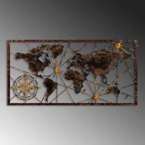 Decorațiune de perete 120x60 cm metal hartă a lumii