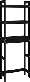 vidaXL Raft de toaletă, negru, 63x26x171 cm, lemn masiv de pin