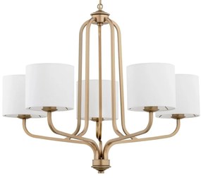 Candelabru cu 5 brate design modern Maranello auriu, alb