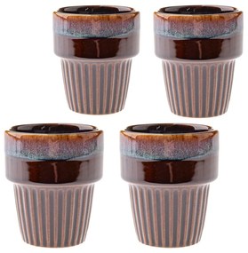 Cești maro 4 buc. pentru espresso din gresie 100 ml Tone – Dakls