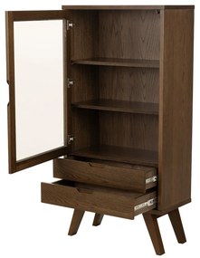 Vitrină maro cu aspect de lemn de stejar 72x145x36 cm A-Line – Actona