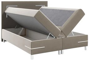 Pat de o persoană 120 cm Frinesa LED (Bej) (cu somieră și saltea) (cu sp. depozitare) (cu iluminat LED). 1103541