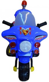 Motocicleta Electrica cu Acumulator Pentru Copii LENA BABY® , cu muzica si lumini,3 roti, MERS CU SPATELE, Albastru