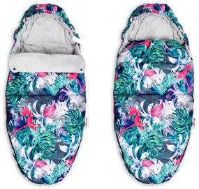 Manșon maxi pentru picioare Baby Nelly 105x50 cm - Flori, gri