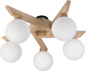 Lustră aplicată ANTONIO 5xG9/5W/230V stejar/alb