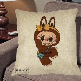 Perna Personalizata Kabuda Maro cu Funda Aurie, 40x40 cm, Crem, Husa Detasabila, Perna Inclusa, BEKZ®