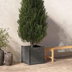 Jardiniera de gradina, gri, 50x50x50 cm, lemn masiv de pin 1, Gri