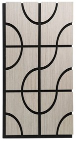 Panou riflaj acustic decorativ, MDF si pasla, AC31, 90x45x1.8cm, Gri