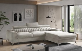 Coltar tapitat, extensibil, cu spatiu pentru depozitare, 275x205x98 cm, Grayson R03, Eltap (Culoare: Maro inchis / Riviera 97)