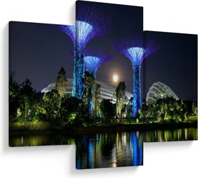 Tablou cu lună plină în grădinile din Singapur (90x60 cm)