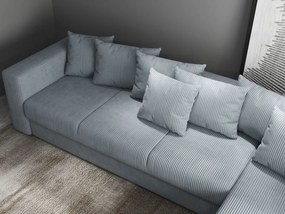 Colțar extensibil dumonde cu ladă de depozitare si sezut confortabil din spuma high-density, Gloria Zoom Grey II 320x183 cm