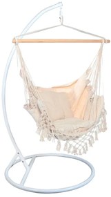 Scaun suspendat PALAK bej cu suport alb