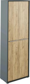 Dulap RIOMA NEW TYPE 05, gri grafit/stejar artisan, PAL melaminat, cu