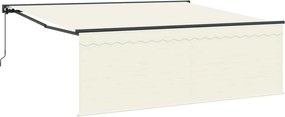 vidaXL Cortina Retractabilă Crem 350 x 250 cm Stofă și Metal