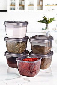 Set cutii de depozitare (6 piese), Hermia, Culoare: Antracit