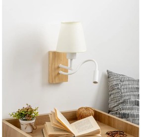 Lampă LED de perete Brilagi NUBILA WOOD 1xE27/25W/230V + LED/3W stejar/crem