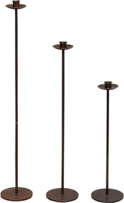 Set 3 suporturi de lumanari, din metal, H76 cm, Minas