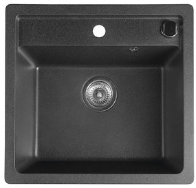 Sapho - Chiuvetă de bucătărie 53x50 cm granit/negru