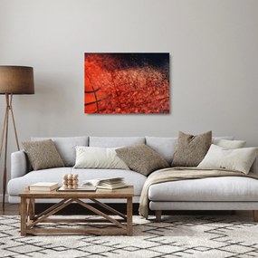 Tablou pe sticlă - Meci de baschet (70x50 cm)