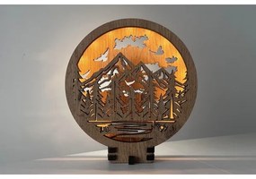 Li-Go 23583/DUB2 - Decorațiune de masă LED reglabilă, LED/12W/230V, 20x22 cm, finisaj stejar