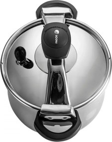 Oală sub presiune Fagor Clasica 10 L, 55 kPa, 24 cm, supapă de siguranță, 3 sisteme de protecție, oțel inoxidabil 18/10, compatibilă cu plitele cu inducție, argintie