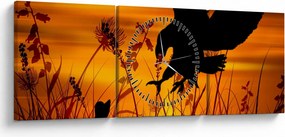Tablou cu silueta prădătorului (cu ceas) (90x30 cm)