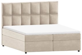 Pat boxspring bej cu spațiu de depozitare 160x200 cm Flip – Ropez