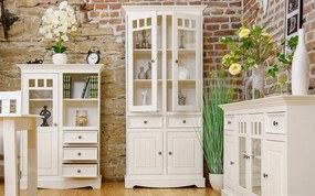 Set lemn masiv alb Living Linea 261 cm