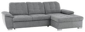 Coltar extensibil EVANGELIN dreapta gri, 258x102/86x164 cm