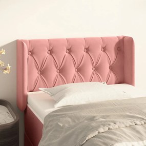 3119139 vidaXL Tăblie de pat cu aripioare roz 83x16x78/88 cm catifea