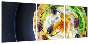 Tablou cu clătită sănătoasă (cu ceas) (90x30 cm)