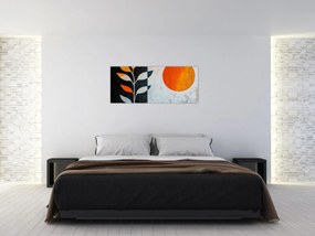 Tablou - Abstracție cu plantă și soare (120x50 cm)