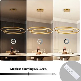 Brilagi-LED Candelabru LED cu reglare a intensității luminii pe cablu TWISTER LED/105W/230V 3000-6000K auriu + telecomandă