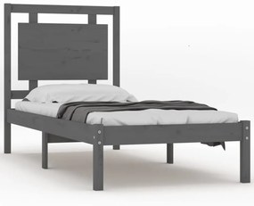 3105522 vidaXL Cadru de pat, gri, 90x200 cm, lemn masiv