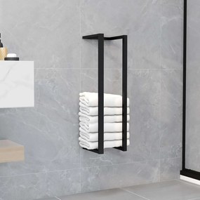 vidaXL Suport de prosoape, negru, 12,5 x 12,5 x 60 cm, fier
