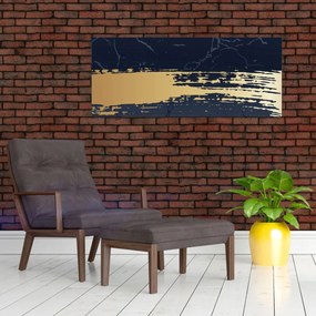 Tablou - Albastru și aur abstracție N⁰2 (120x50 cm)