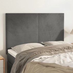 vidaXL Tăblii de pat, 4 buc, gri închis, 72x5x78/88 cm, catifea