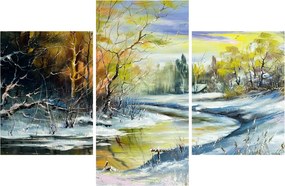 Tablou - Râu de iarnă, pictură în ulei (90x60 cm)