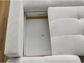 Colțar gri deschis extensibil/cu spațiu de depozitare cu tapițerie din chenille (cu colț pe partea dreaptă/cu șezlong) Roxelane – Bobochic Paris