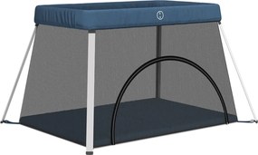 vidaXL Țarc pentru copii cu saltea, bleumarin, pânză textil