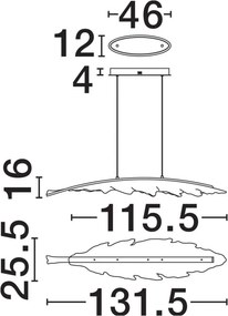 Lustra LED suspendata in forma de frunza AMADO XL