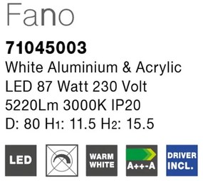 Plafoniera LED moderna Fano 80cm NVL-71045003