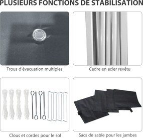 Outsunny Pergolă ferigă de grădină pop-up pliabilă, ajustabilă în înălțime, protecție UV 30+, 2 pereți laterali, sac de transport inclus | Aosom Romania